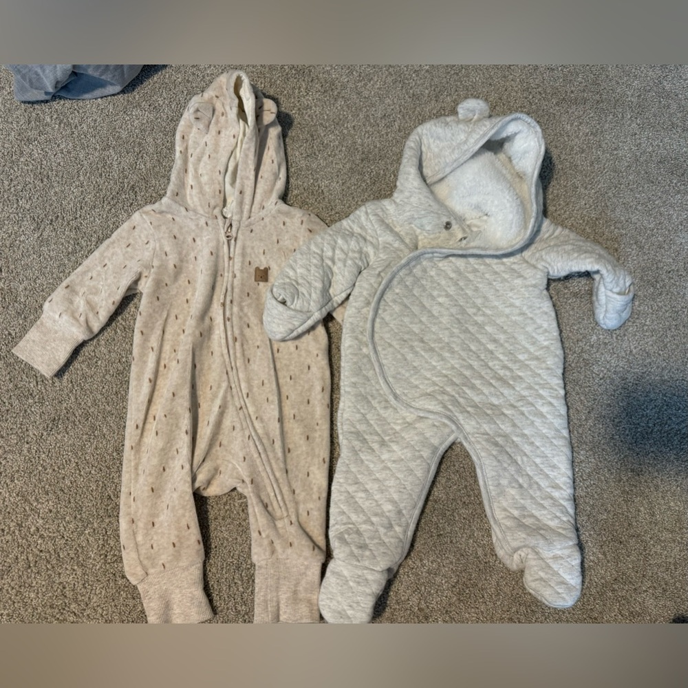 2-4 Month Cold Weather Zip-Ups - 1 Carters and 1 H&M Brand